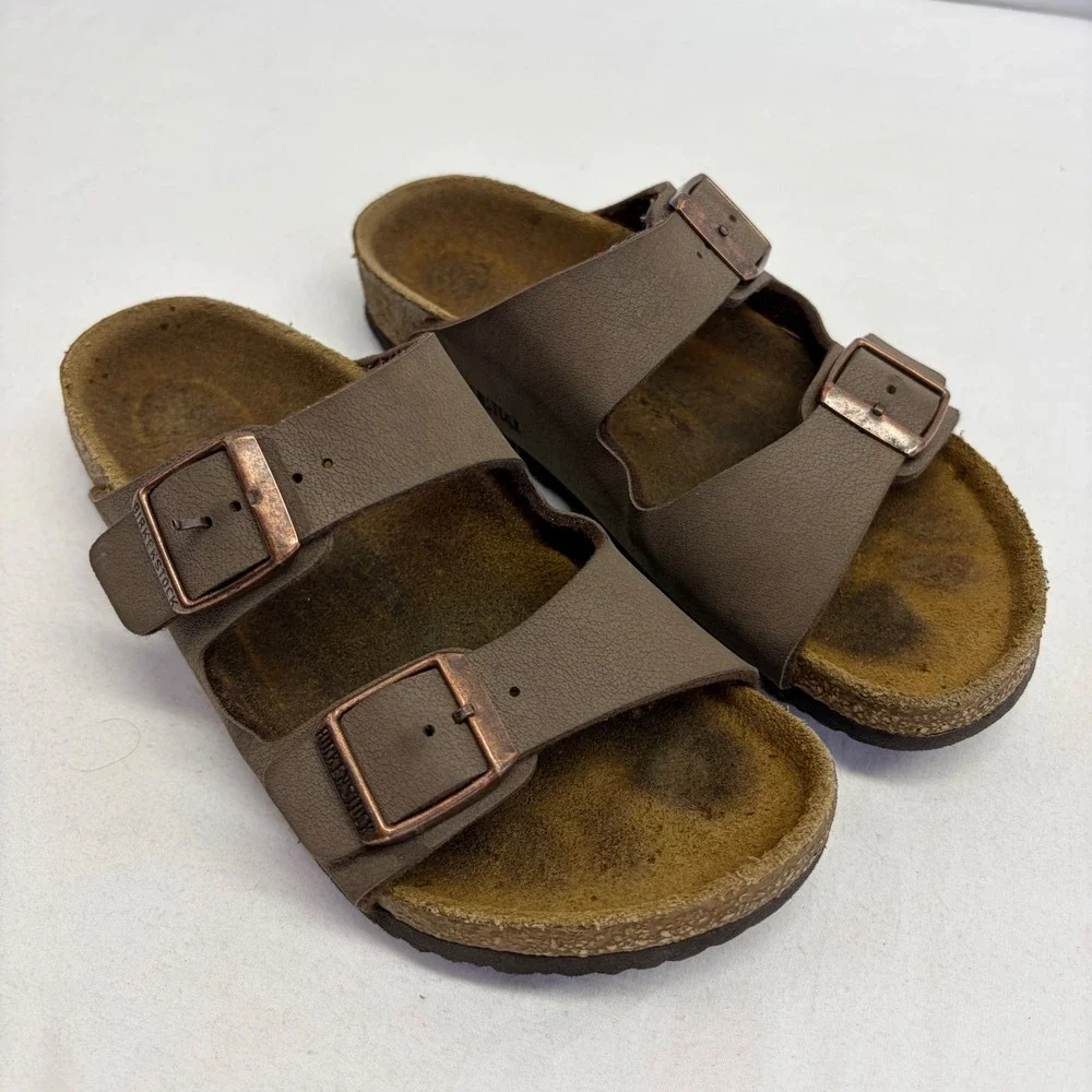 Birkenstock Arizona Sandals Kids US 1- 1 1/2 32EU Brown Two Strap Slide Boho
